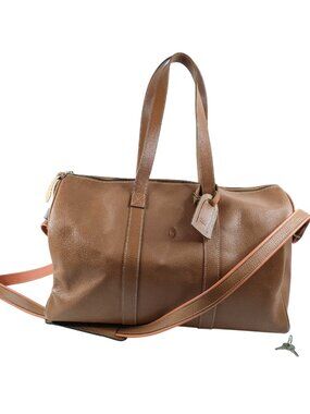 Ralph Lauren Leather Boston Overnight Bag w/ Shoulderstrap